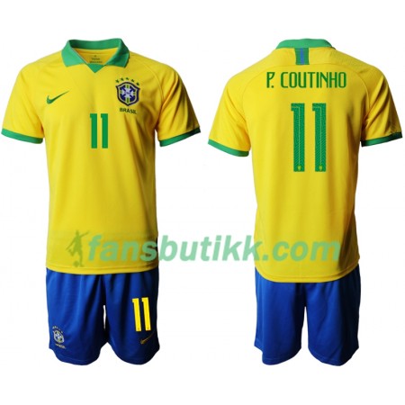 Fotballdrakt Brasil P. COUTINHO 11 Barn Hjemmetrøye Copa América 2019 Kortermet